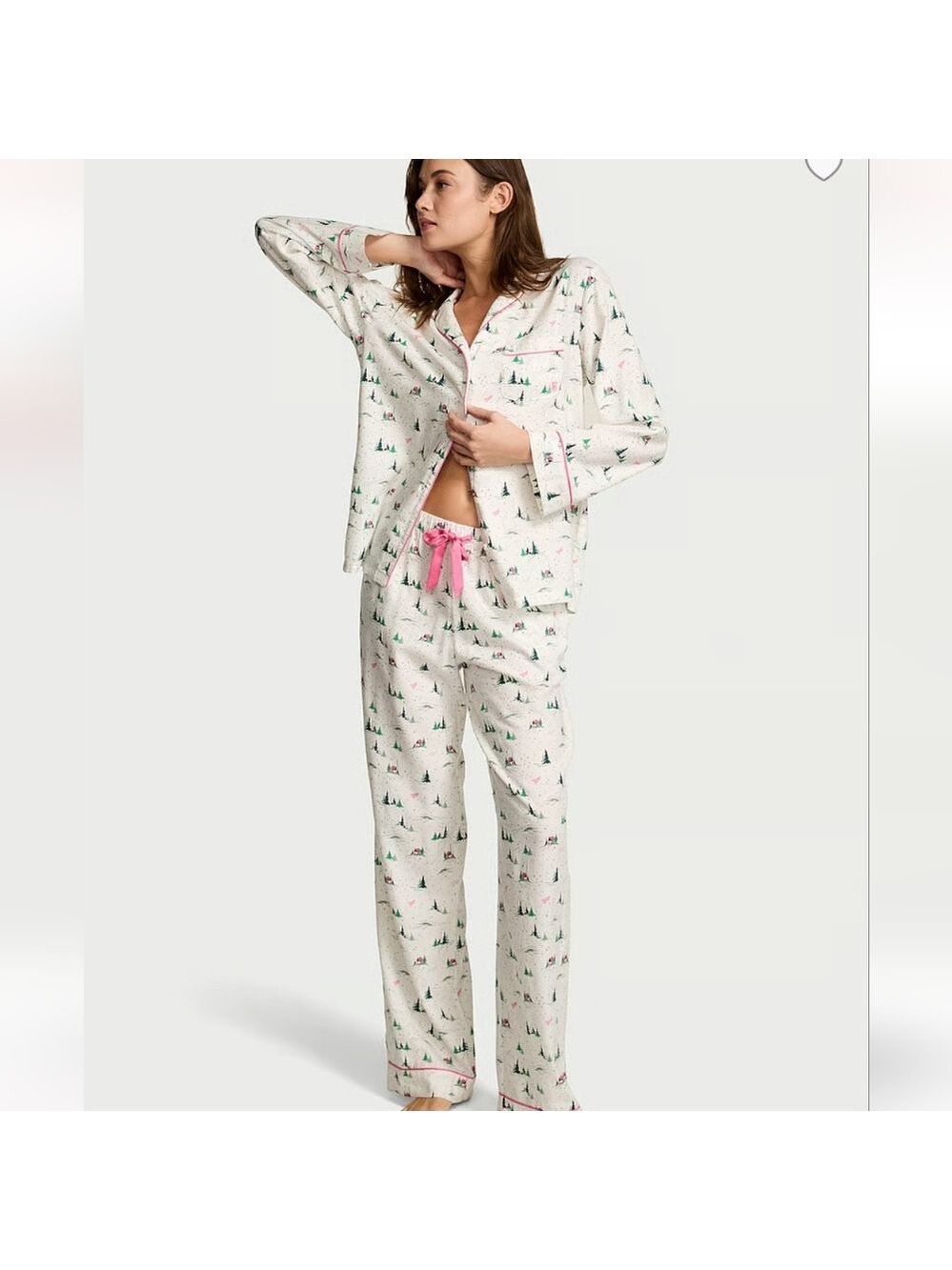 Victoria Secret  Cotton Flannel Long Pajama Set XL New With Tags